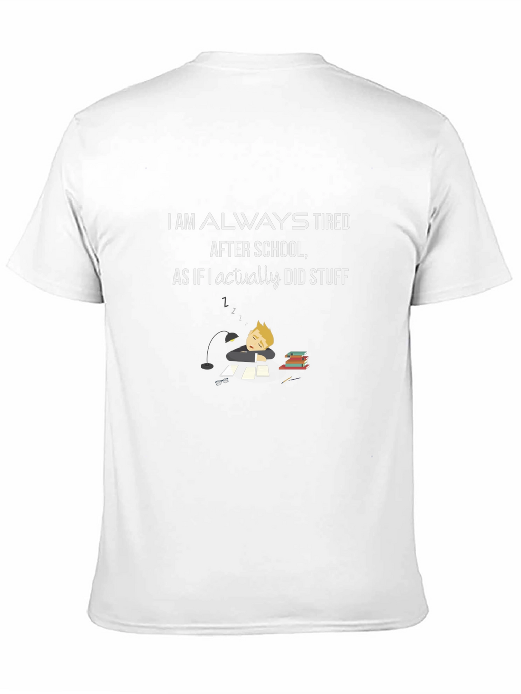 Always Tired After School Black T-Shirt