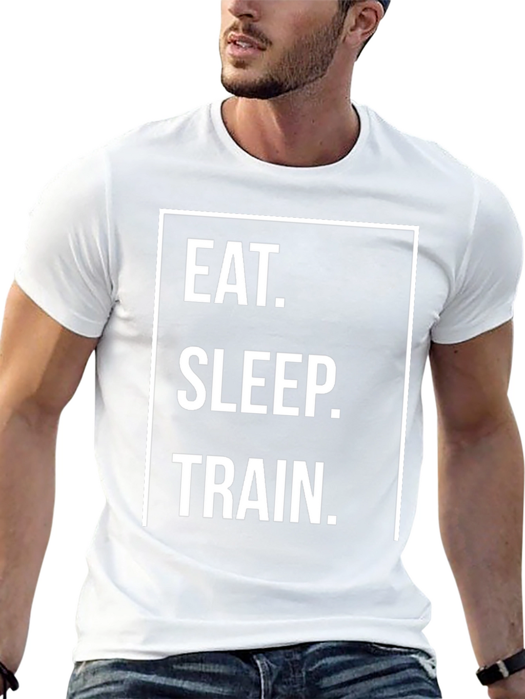 Eat Sleep Train Graphic Tee - Black