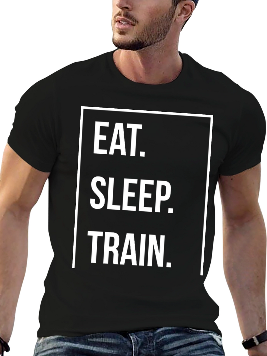 Eat Sleep Train Graphic Tee - Black