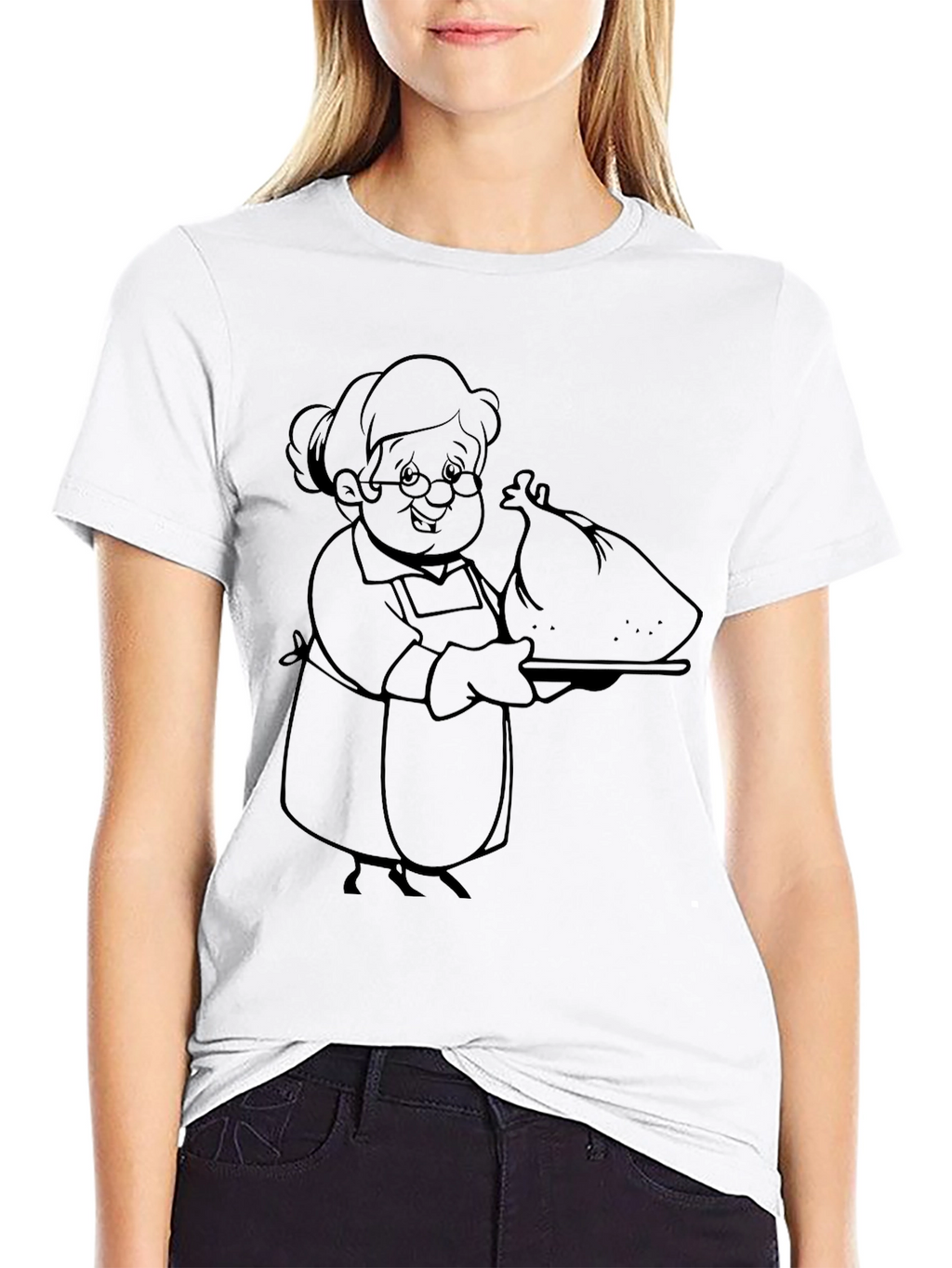 Grandma Serving Turkey Graphic T-Shirt