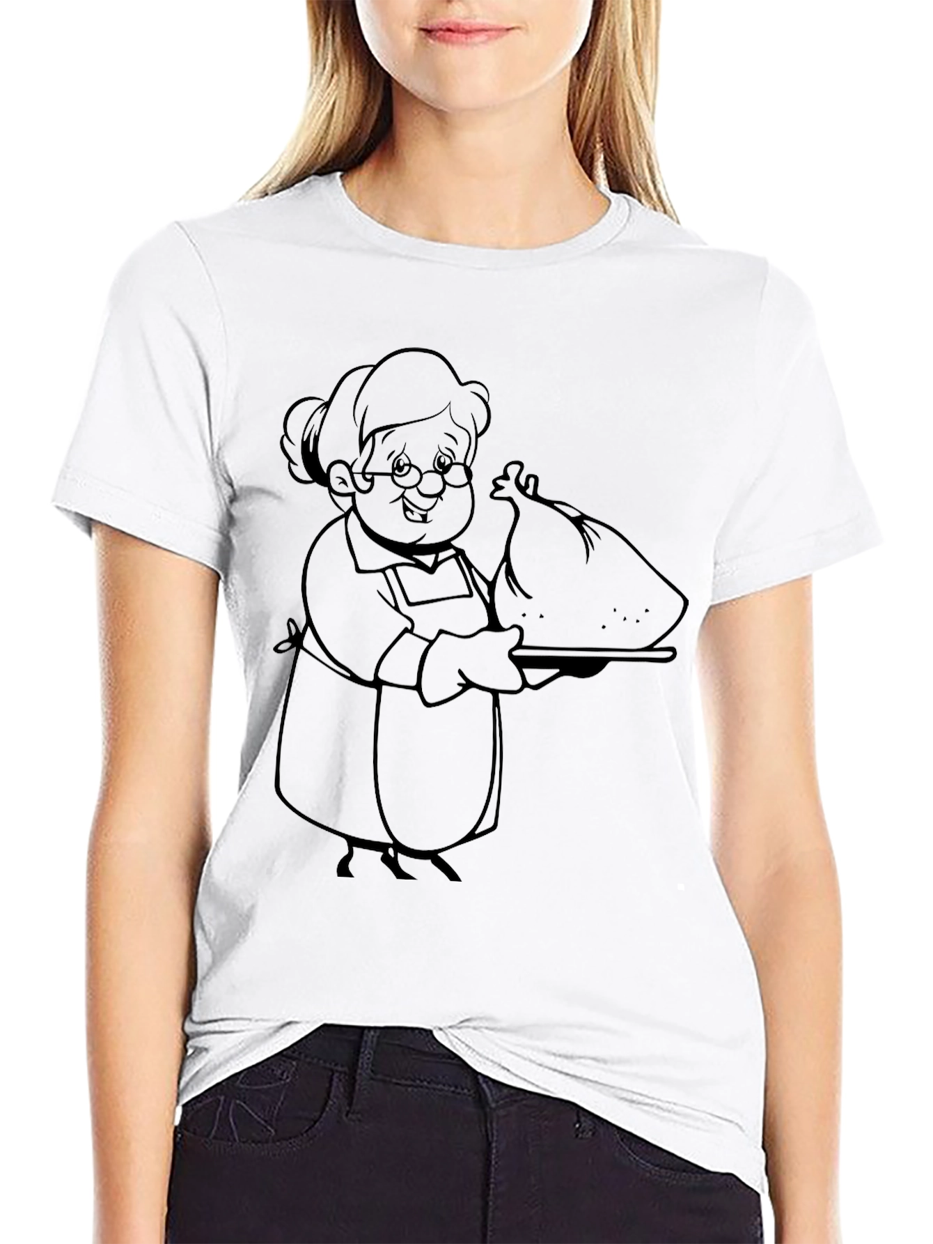 Grandma Serving Turkey Graphic T-Shirt