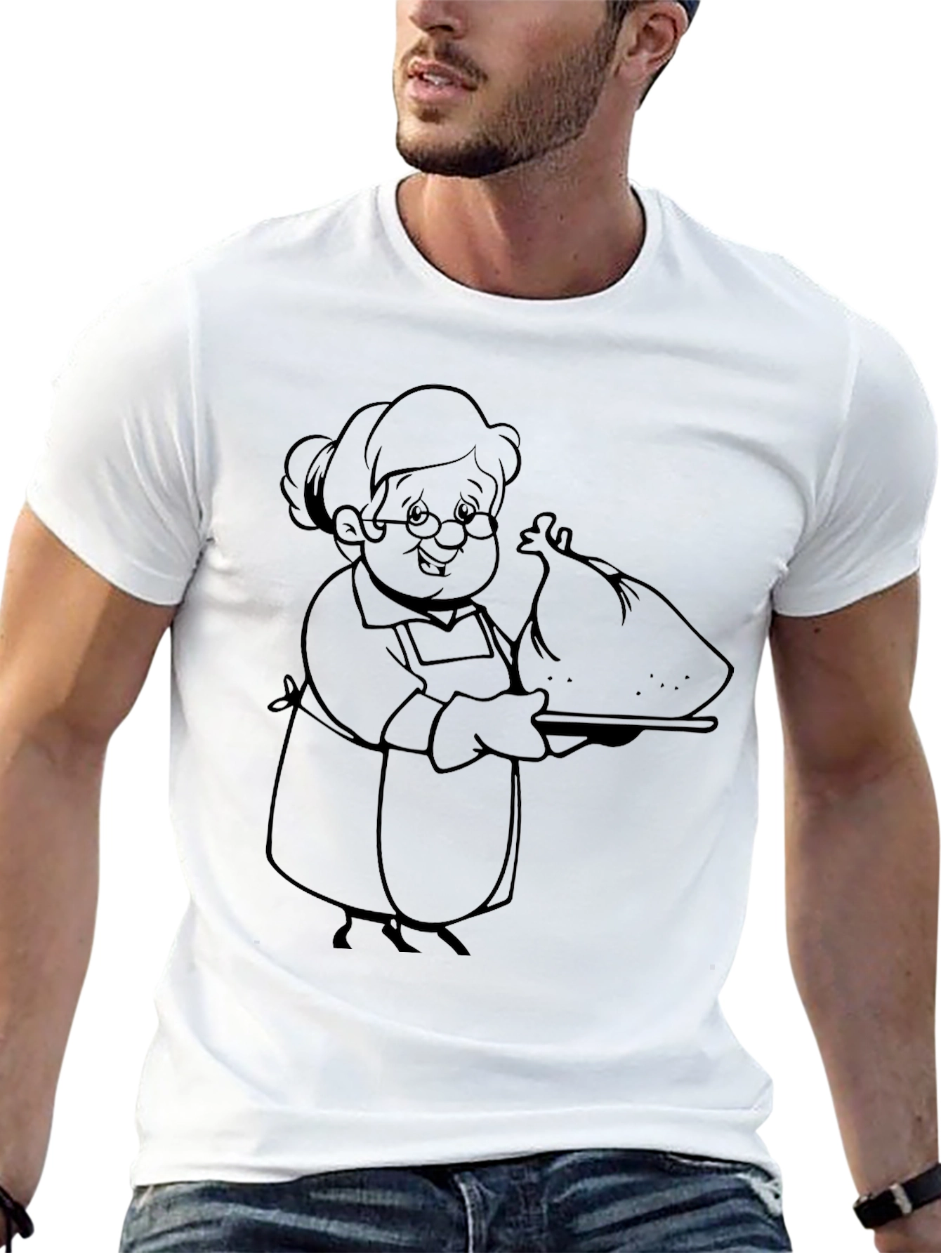 Grandma Serving Turkey Graphic T-Shirt