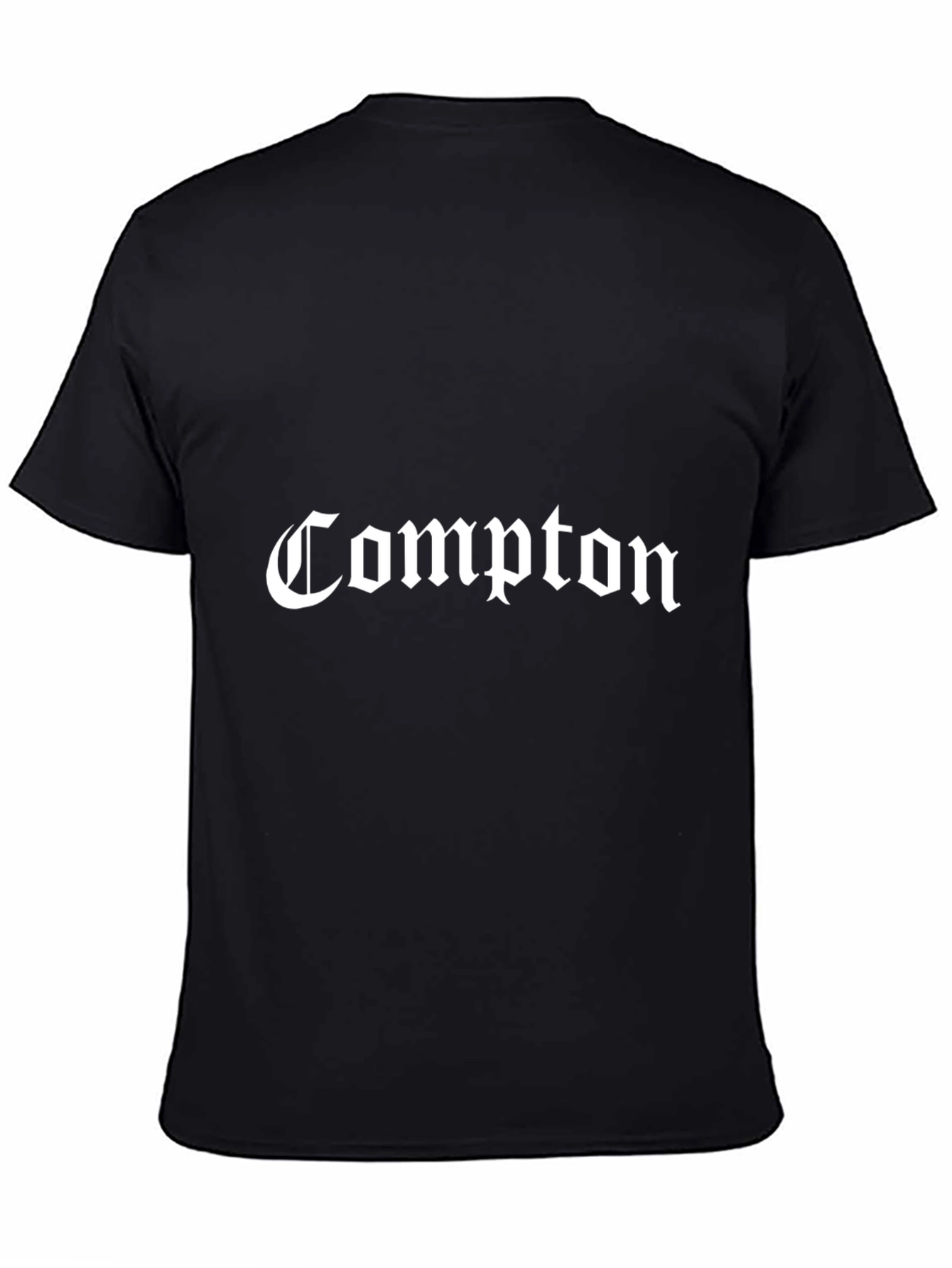 Compton T-Shirt - Black Crew Neck Tee
