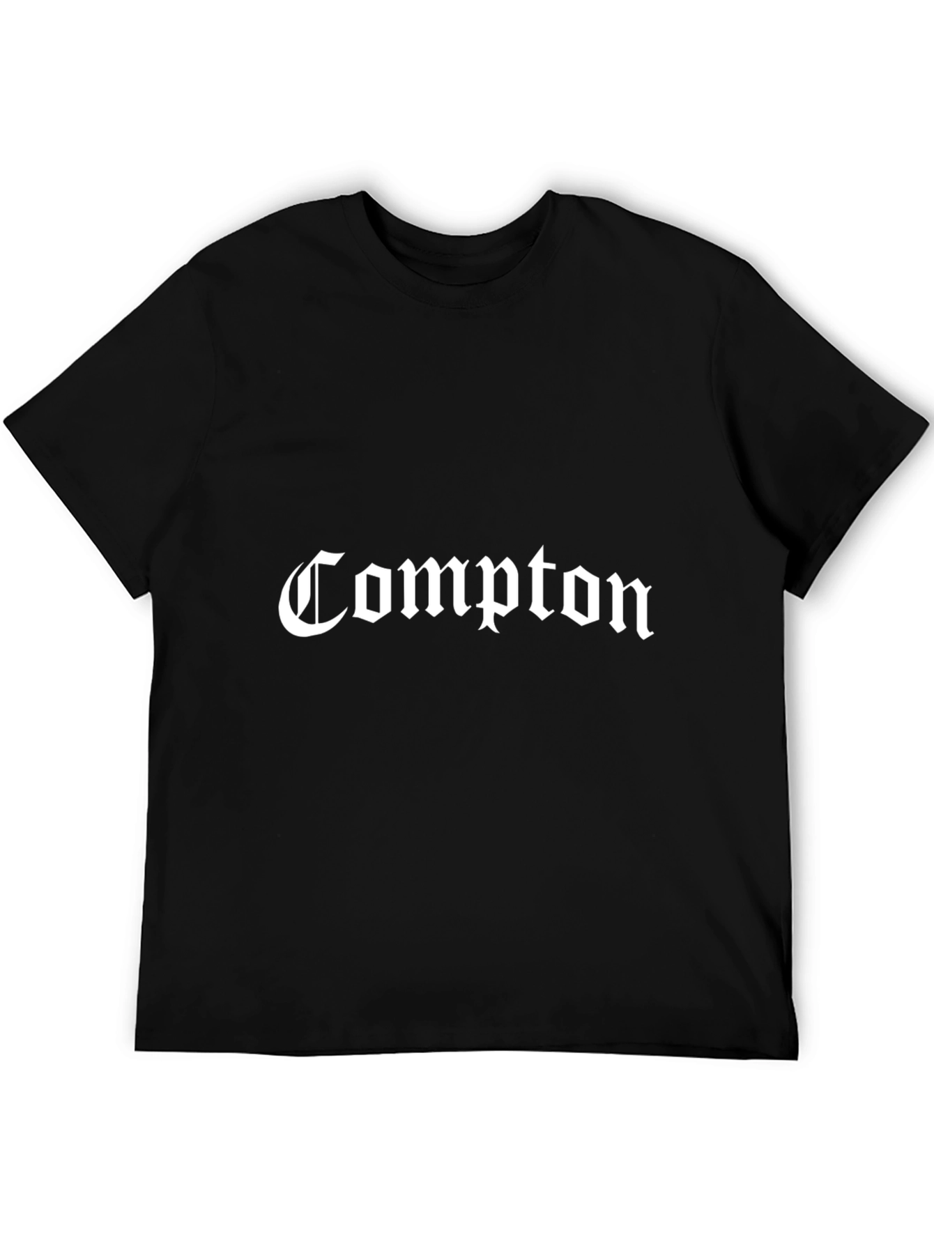 Compton T-Shirt - Black Crew Neck Tee