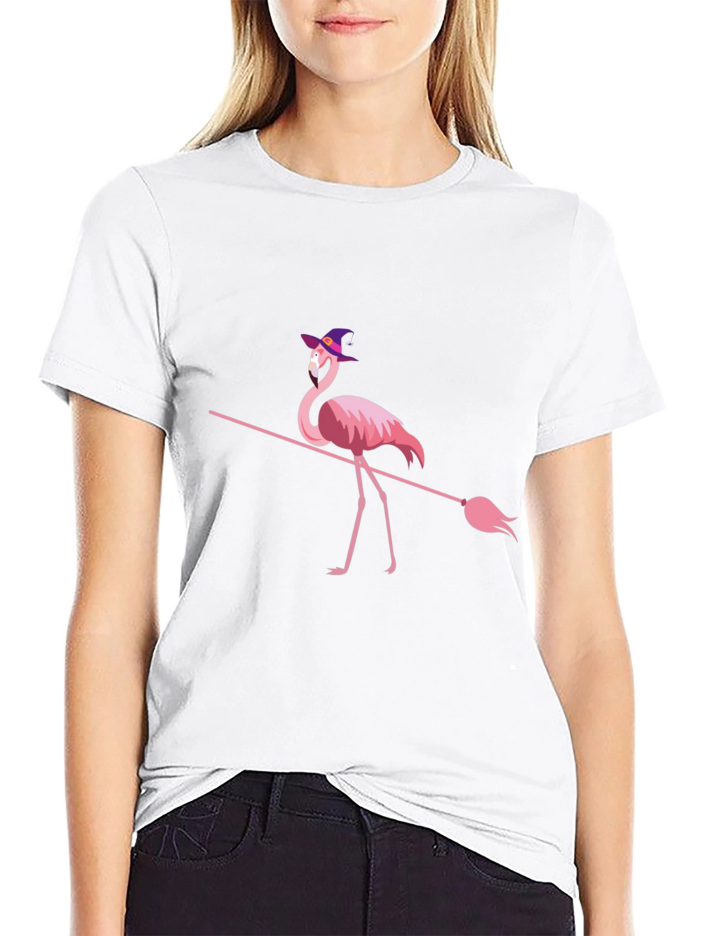 Witch Flamingo Halloween T-Shirt