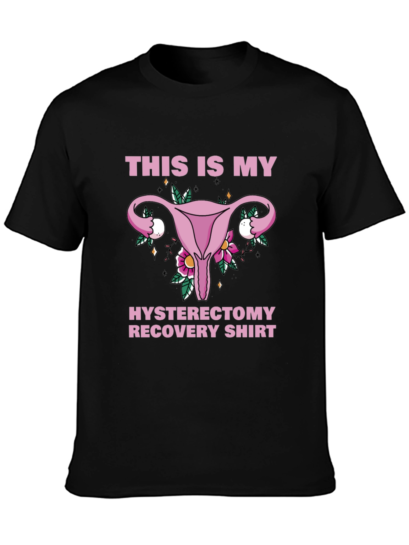 Hysterectomy Recovery Shirt - Floral Uterus Graphic Tee