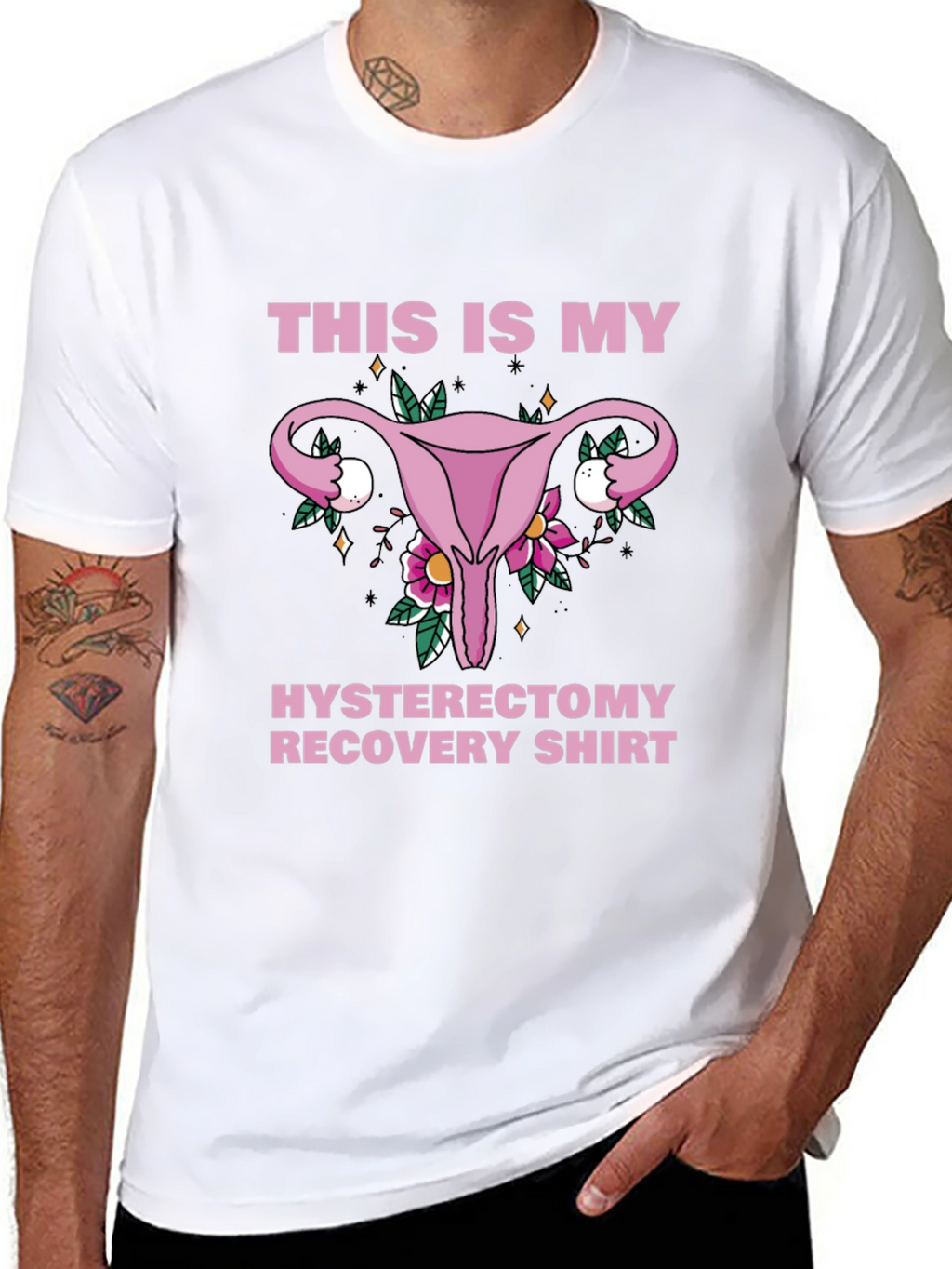 Hysterectomy Recovery Shirt - Floral Uterus Graphic Tee