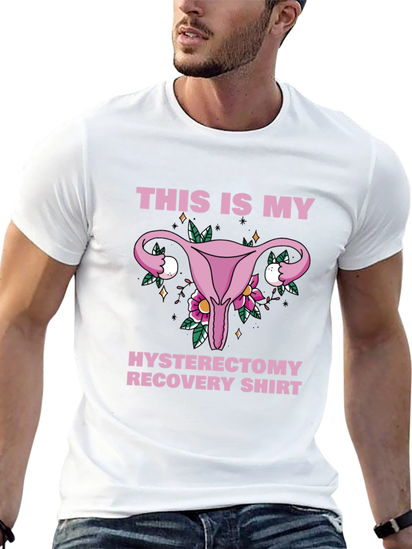 Hysterectomy Recovery Shirt - Floral Uterus Graphic Tee