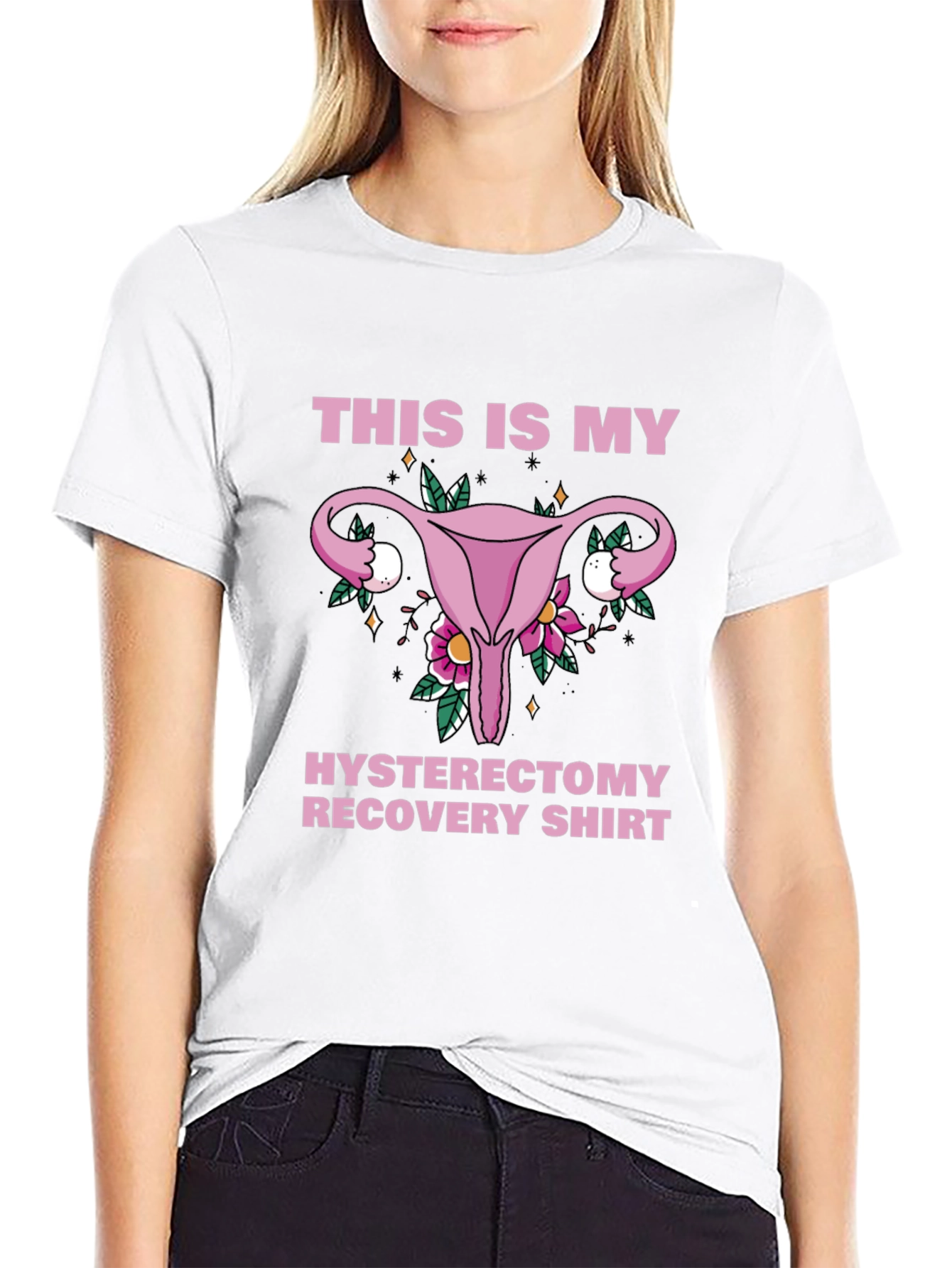 Hysterectomy Recovery Shirt - Floral Uterus Graphic Tee