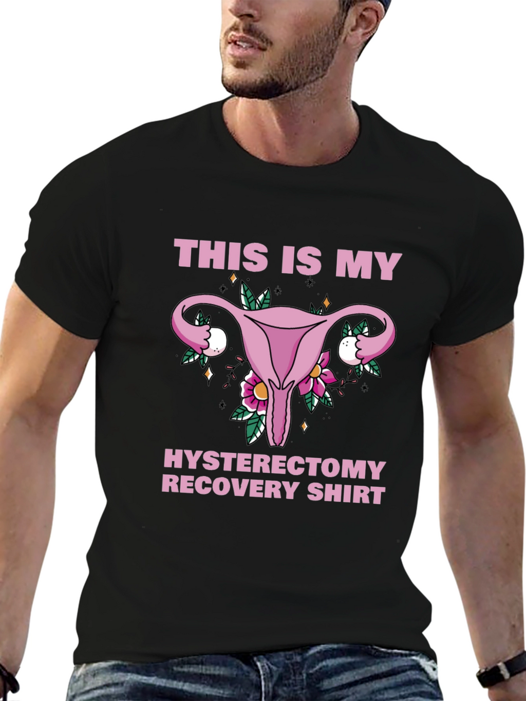 Hysterectomy Recovery Shirt - Floral Uterus Graphic Tee