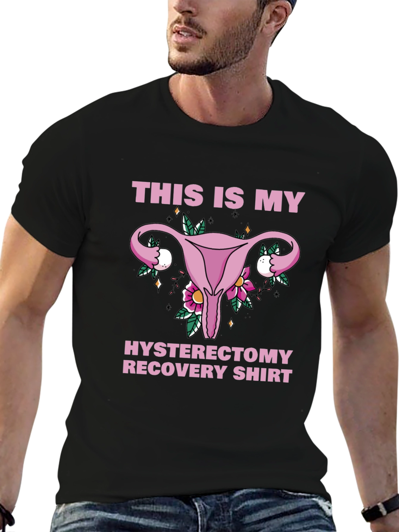 Hysterectomy Recovery Shirt - Floral Uterus Graphic Tee