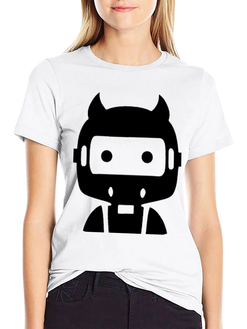 Cool Robot Devil Black T-Shirt