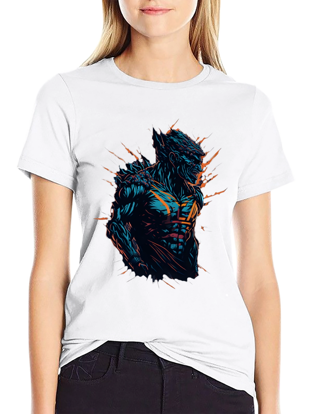 Monster Graphic Print Black T-Shirt