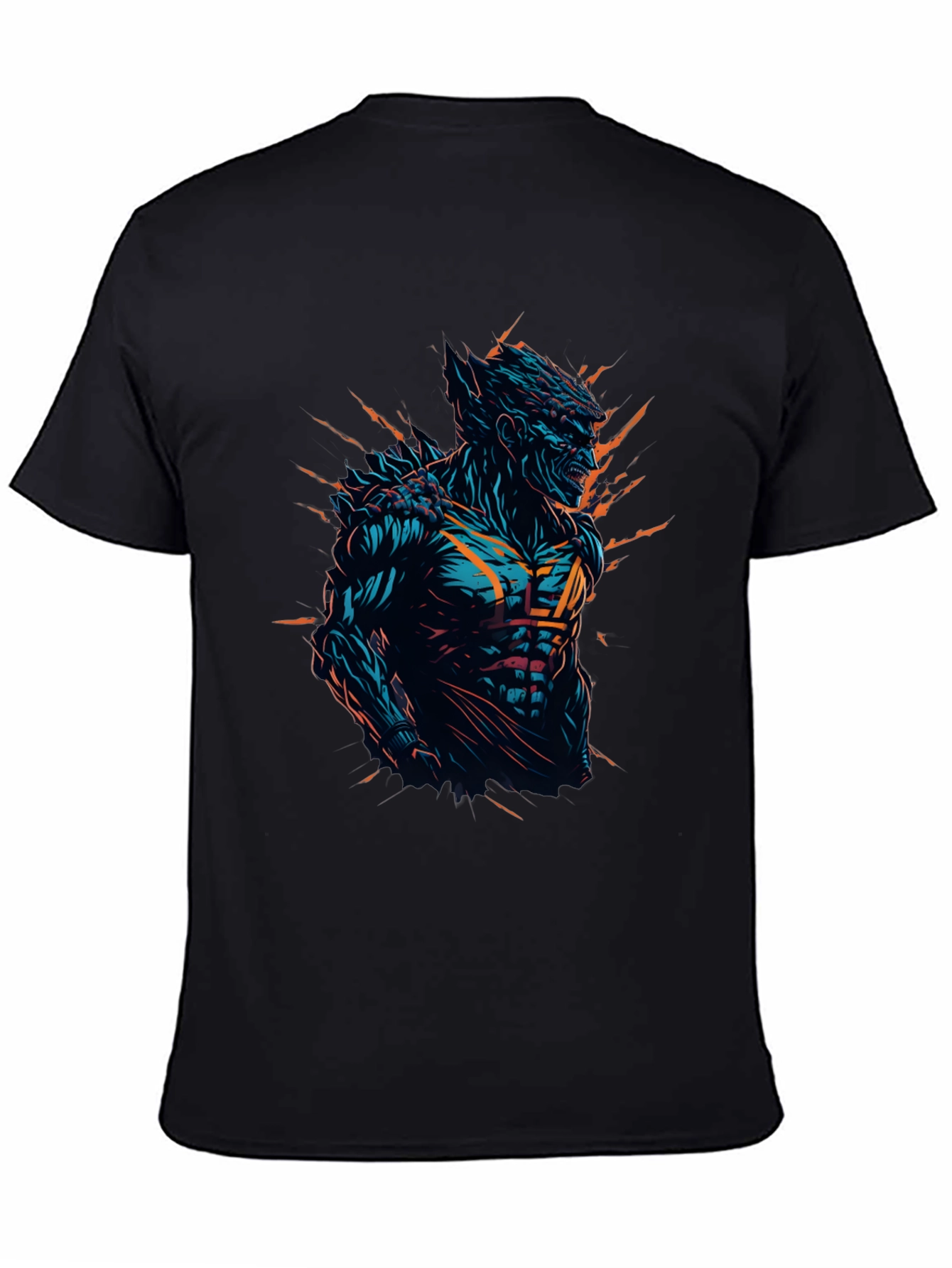 Monster Graphic Print Black T-Shirt