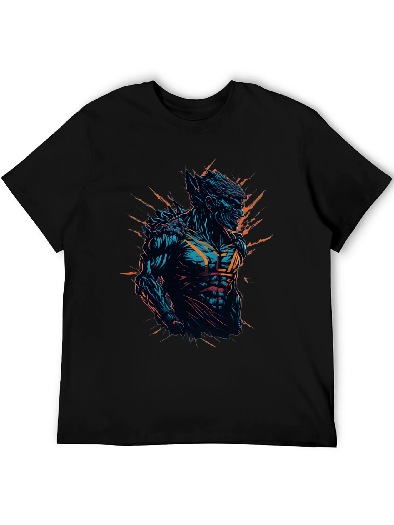 Monster Graphic Print Black T-Shirt