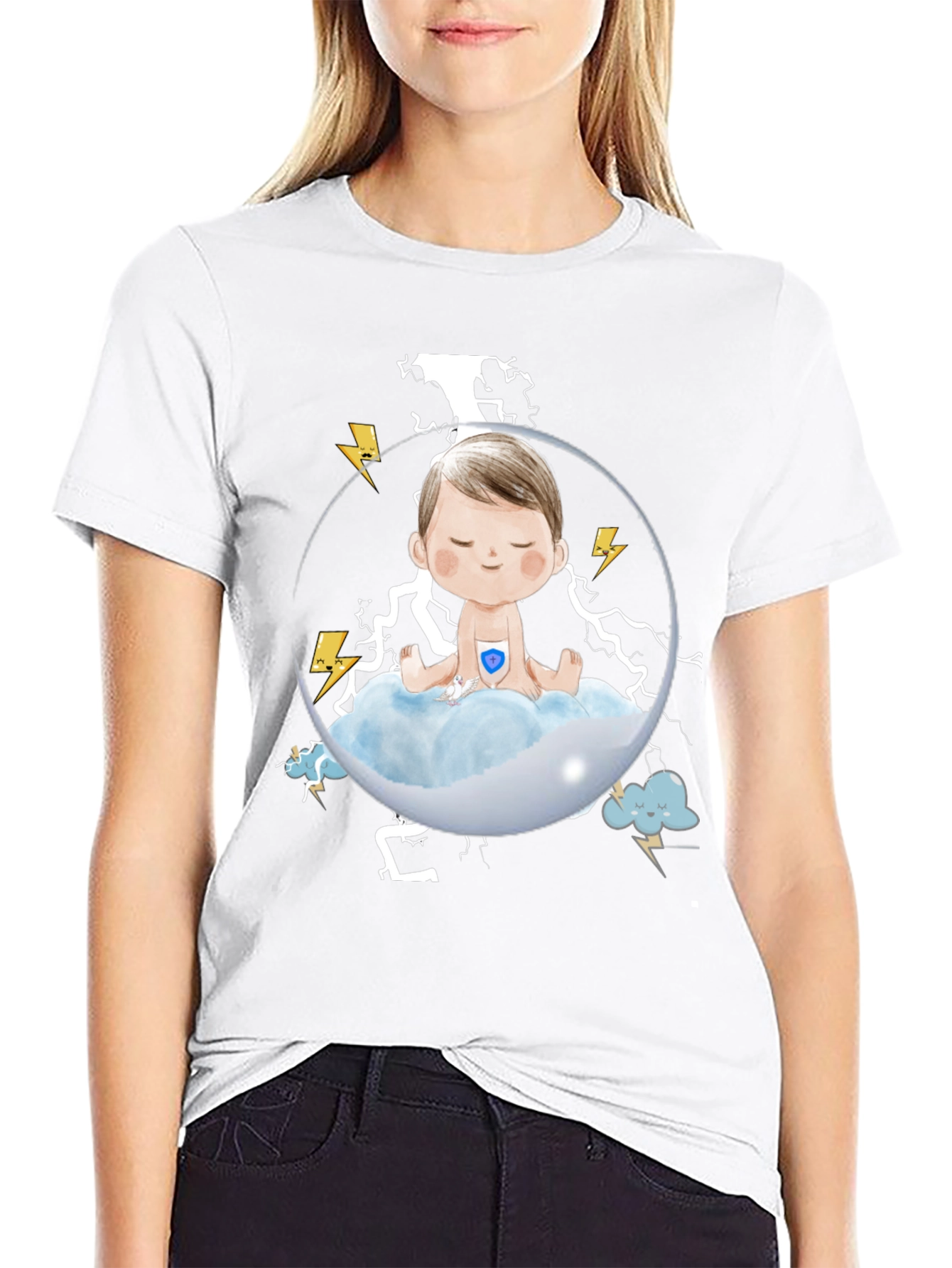 Baby in Cloud Graphic T-Shirt