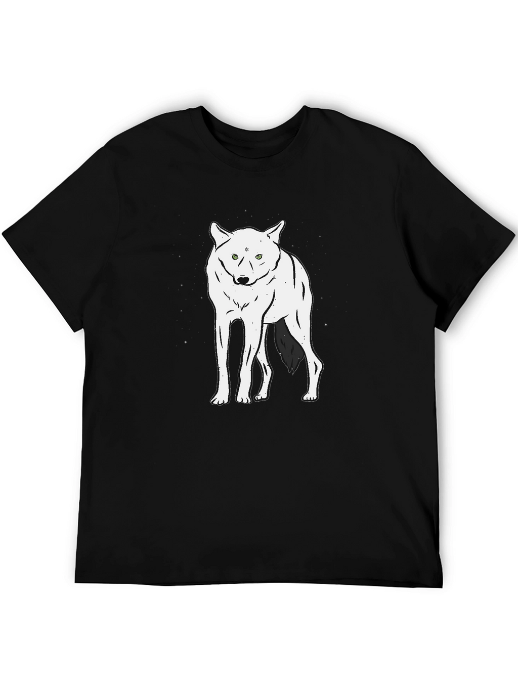 Wolf Graphic Tee - Black Crew Neck