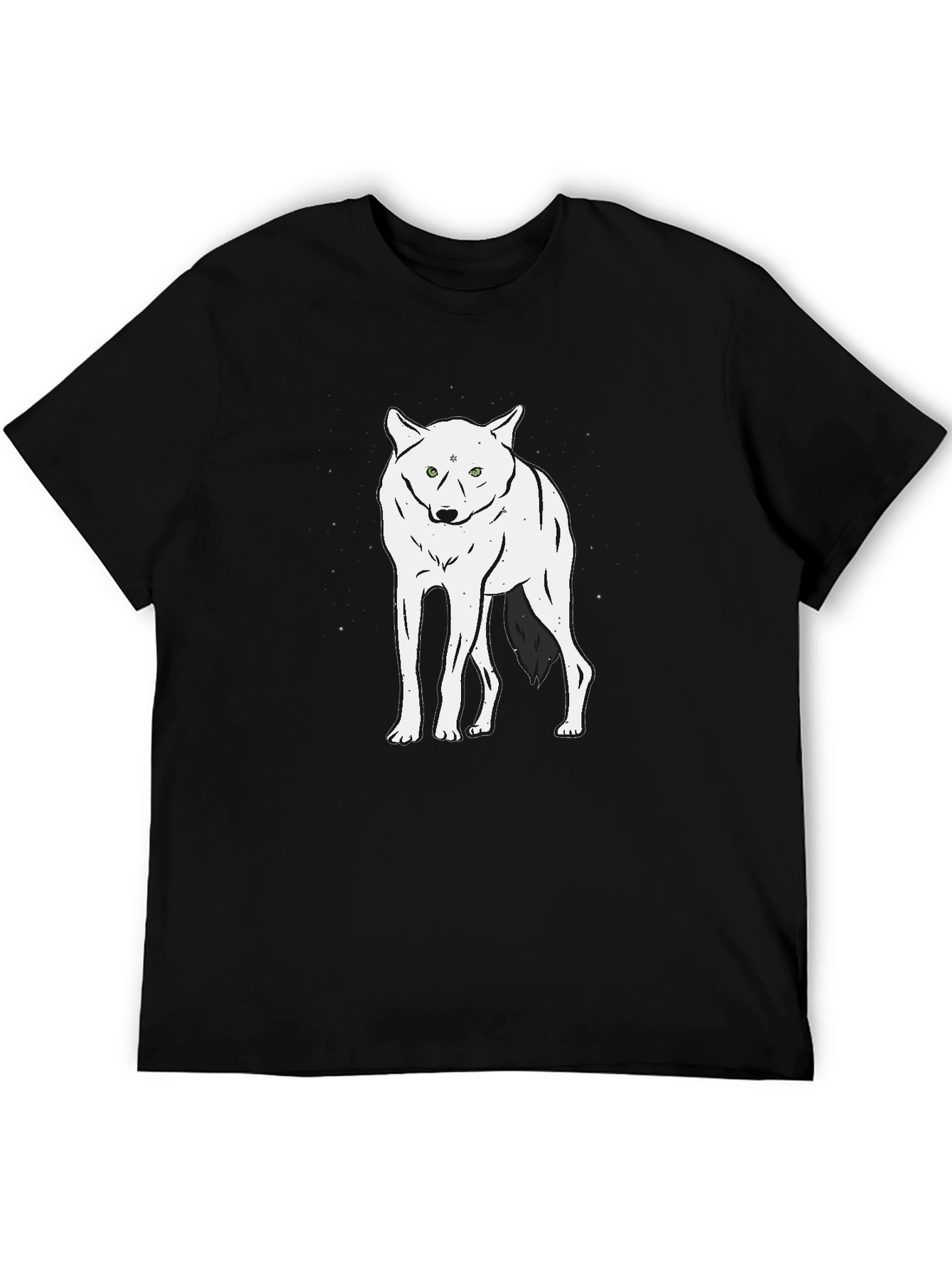 Wolf Graphic Tee - Black Crew Neck