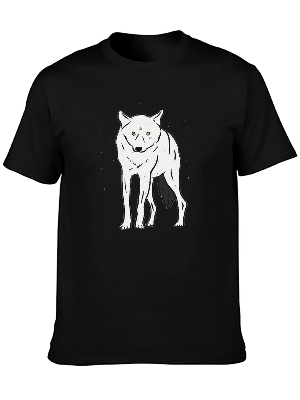 Wolf Graphic Tee - Black Crew Neck