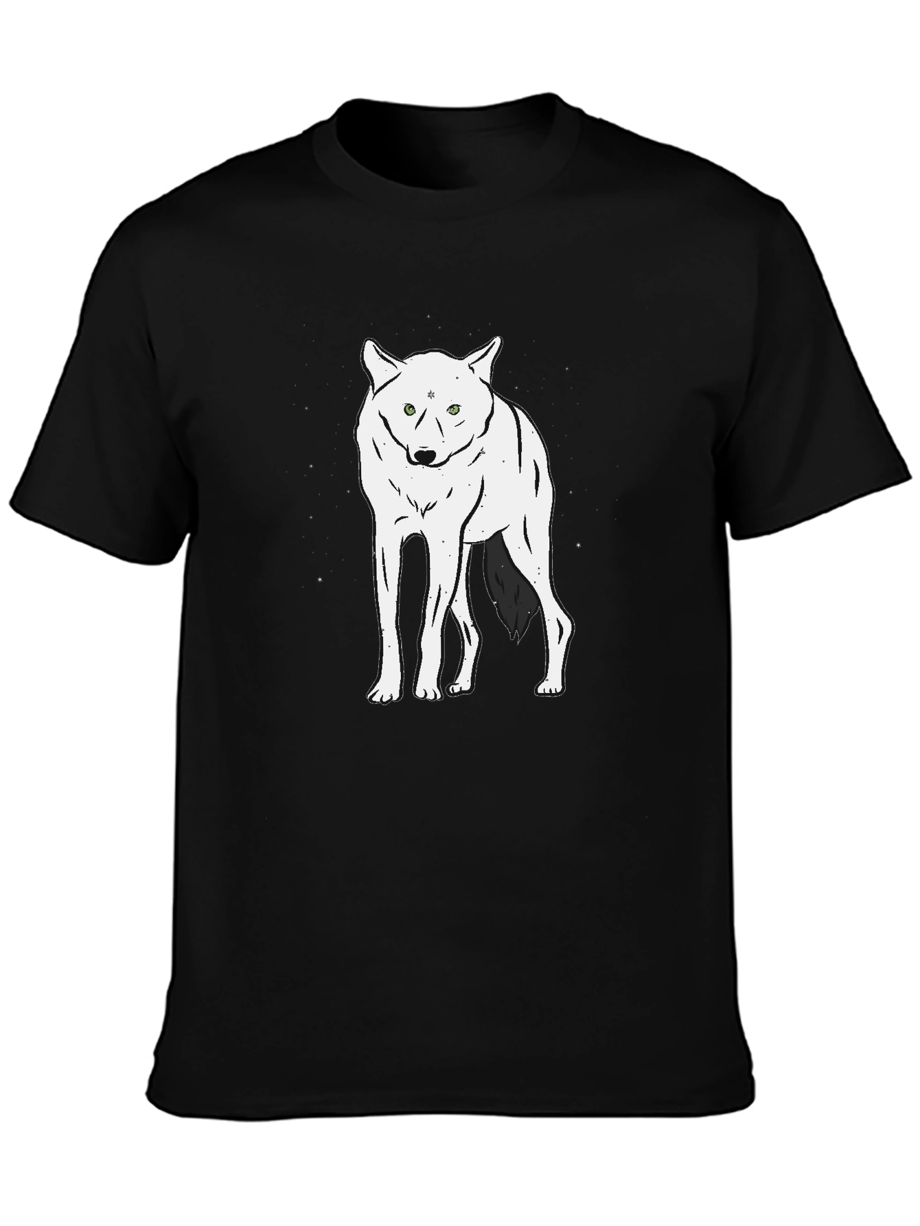 Wolf Graphic Tee - Black Crew Neck