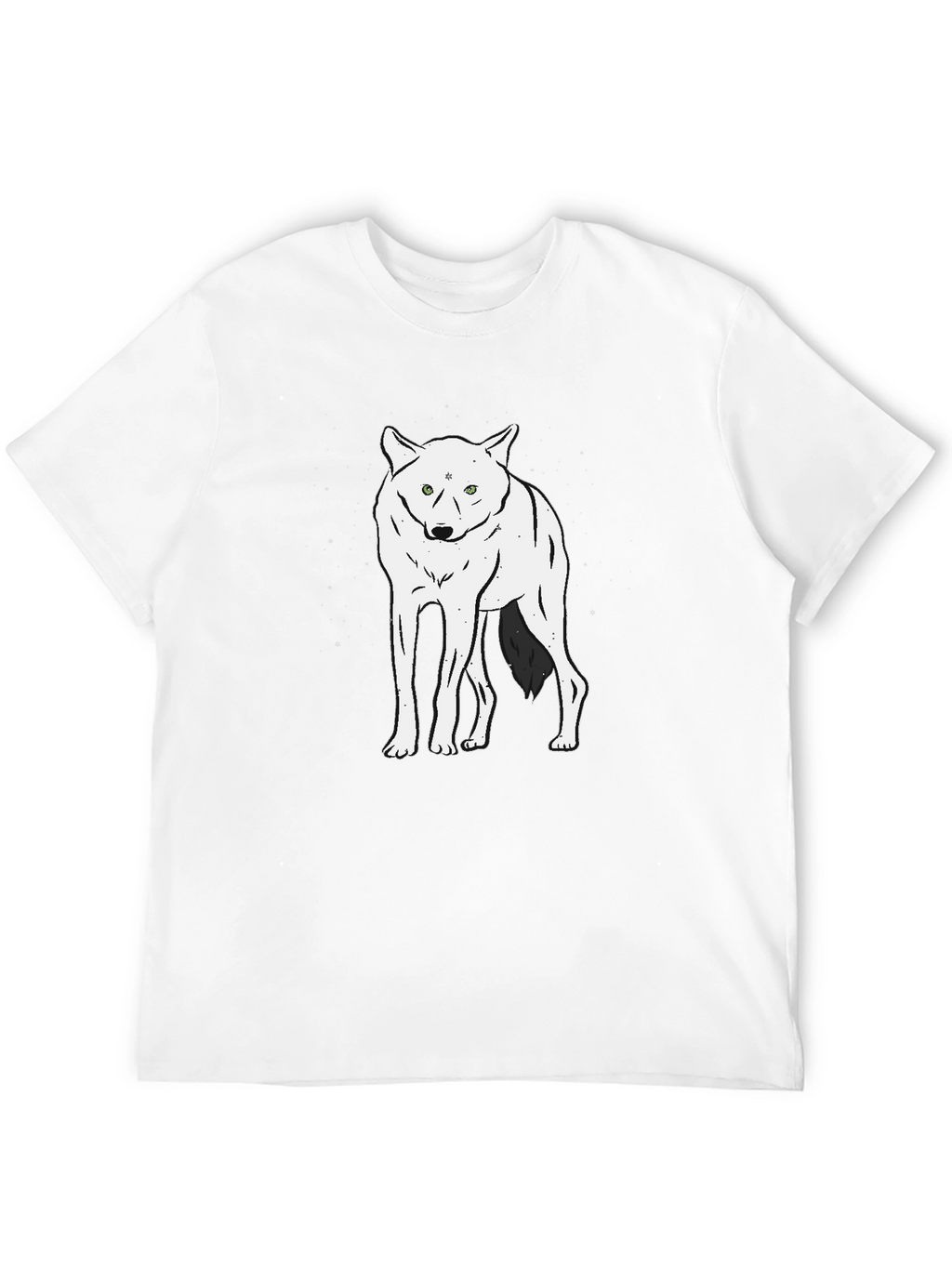 Wolf Graphic Tee - Black Crew Neck
