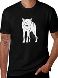 Wolf Graphic Tee - Black Crew Neck