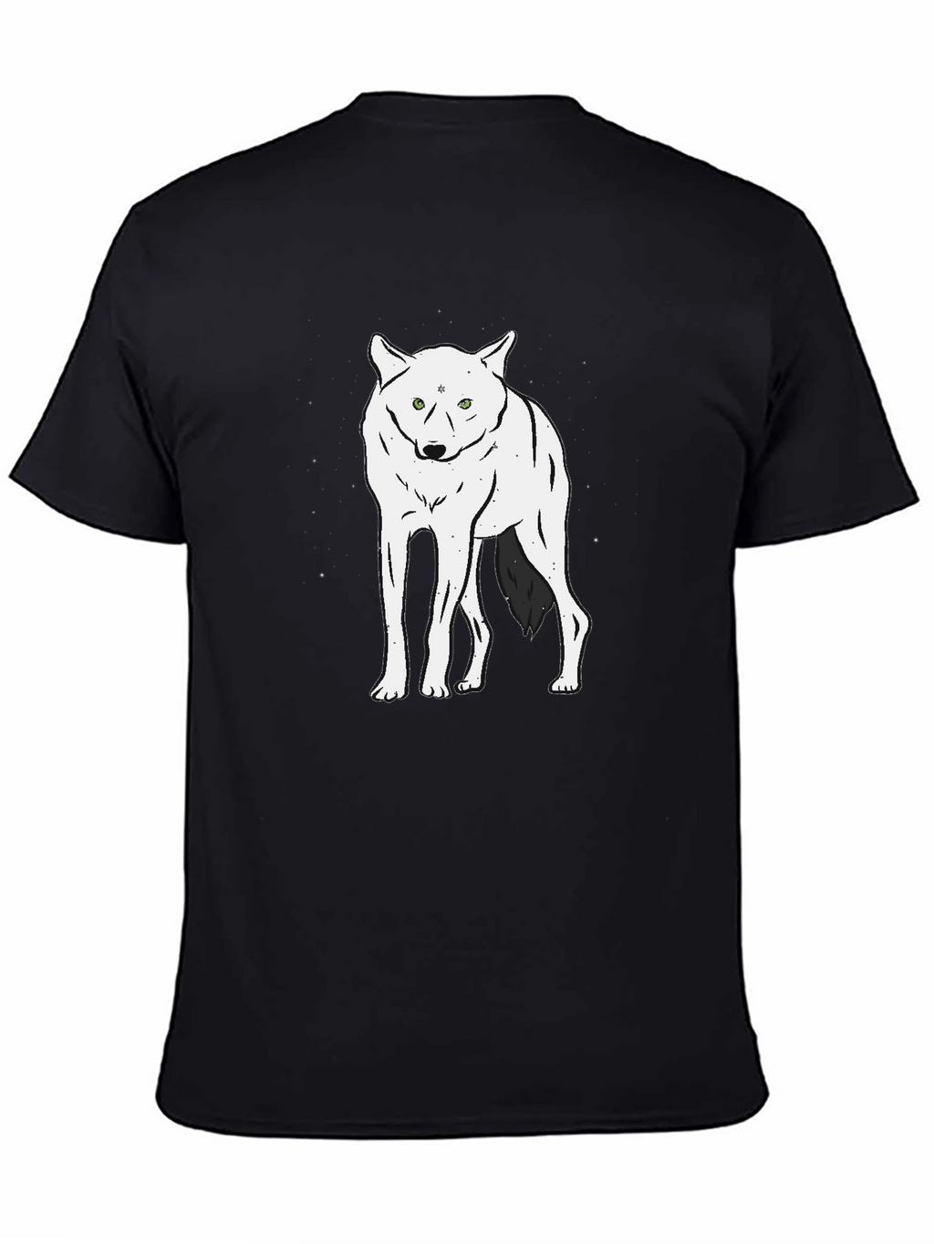 Wolf Graphic Tee - Black Crew Neck