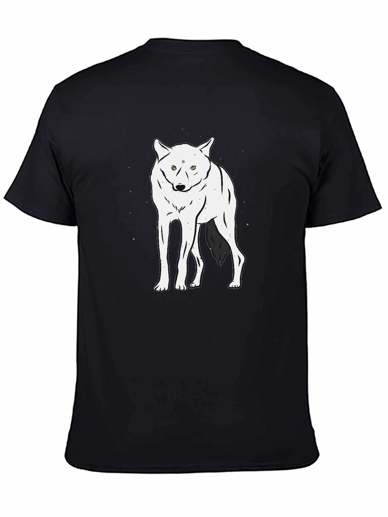 Wolf Graphic Tee - Black Crew Neck