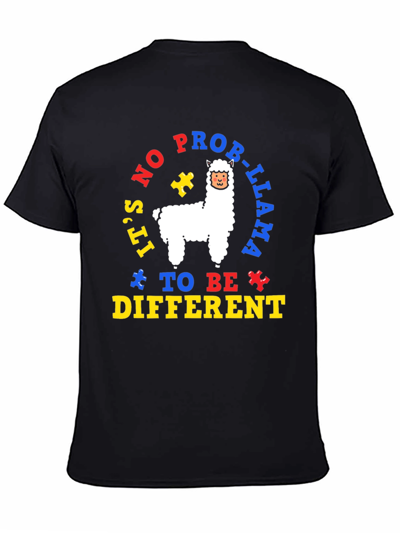 Autism Awareness Llama T-Shirt - Its No Prob-Llama to be Different!