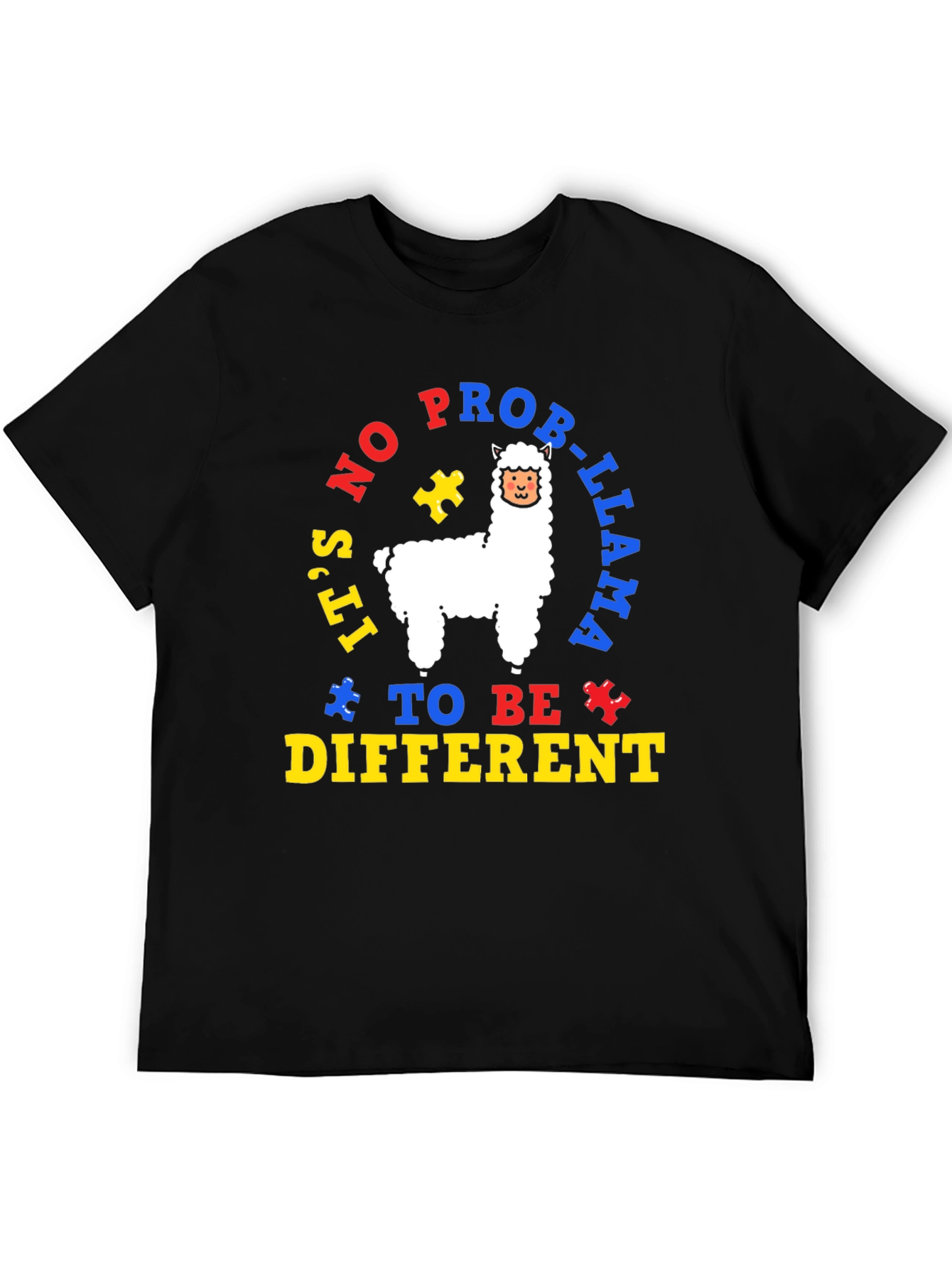 Autism Awareness Llama T-Shirt - Its No Prob-Llama to be Different!