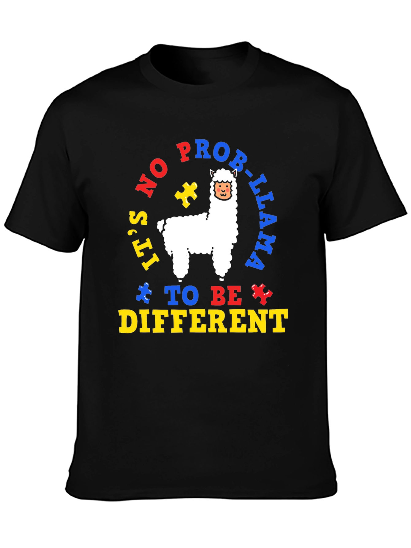 Autism Awareness Llama T-Shirt - Its No Prob-Llama to be Different!