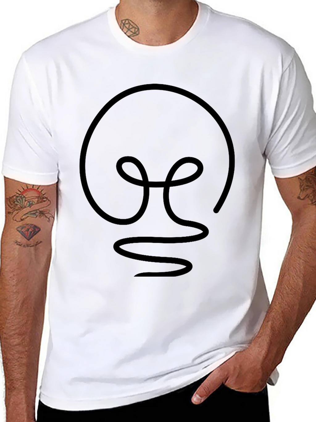 Modern Light Bulb Graphic Tee - Black
