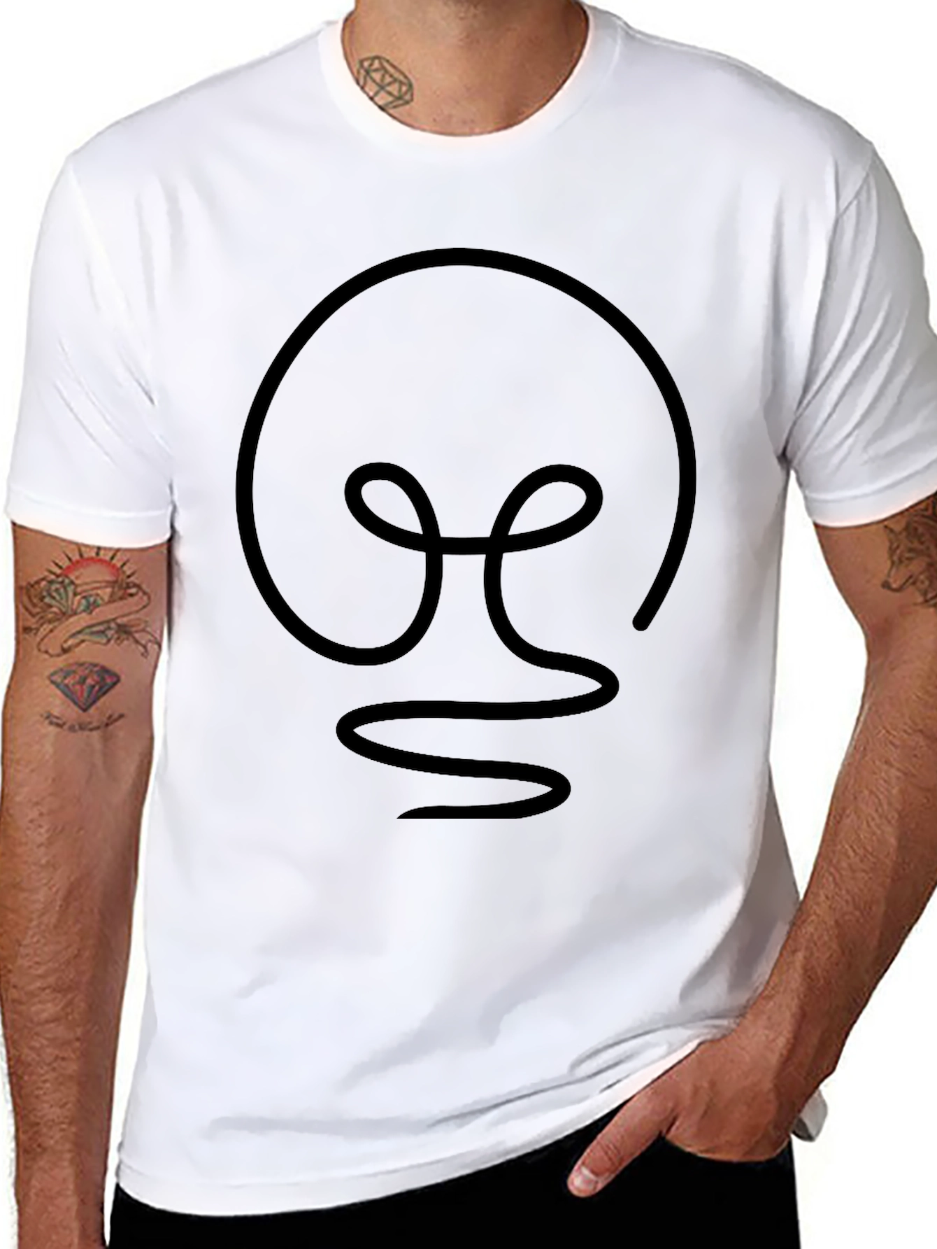 Modern Light Bulb Graphic Tee - Black