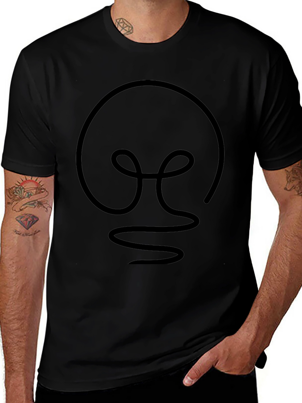 Modern Light Bulb Graphic Tee - Black