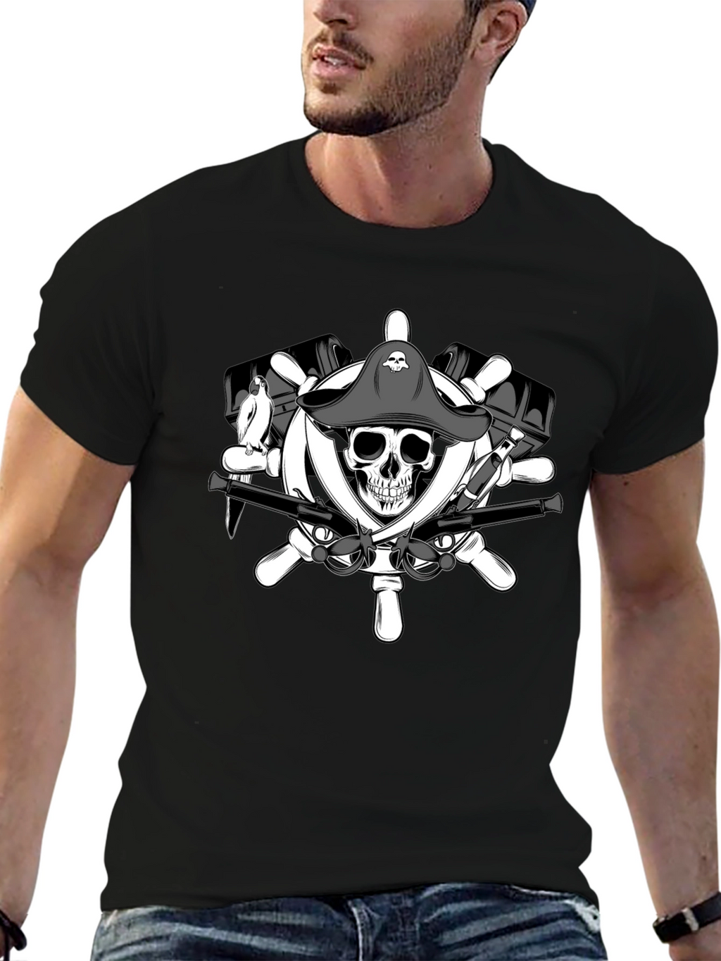 Pirate Skull & Crossbones Graphic T-Shirt
