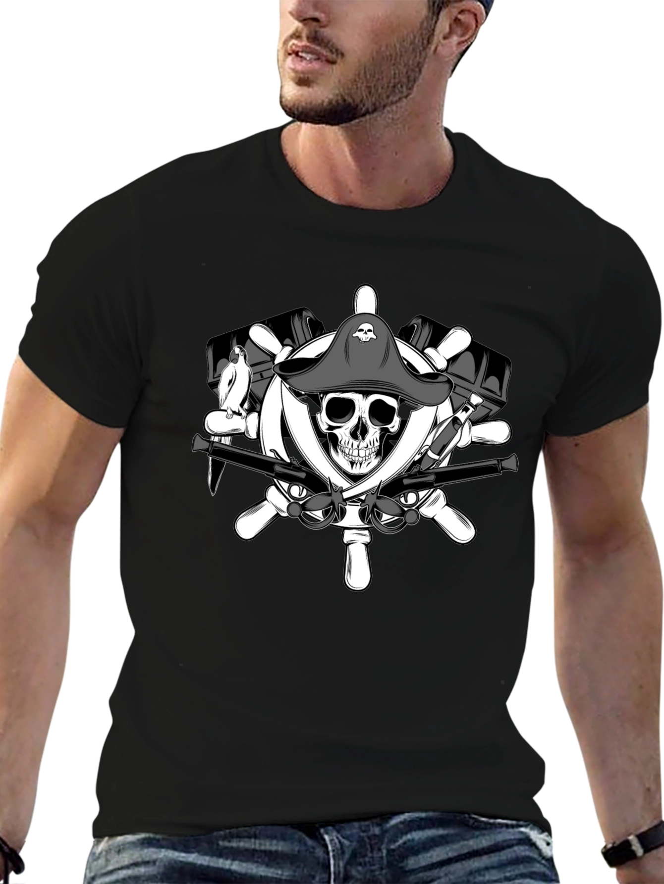 Pirate Skull & Crossbones Graphic T-Shirt