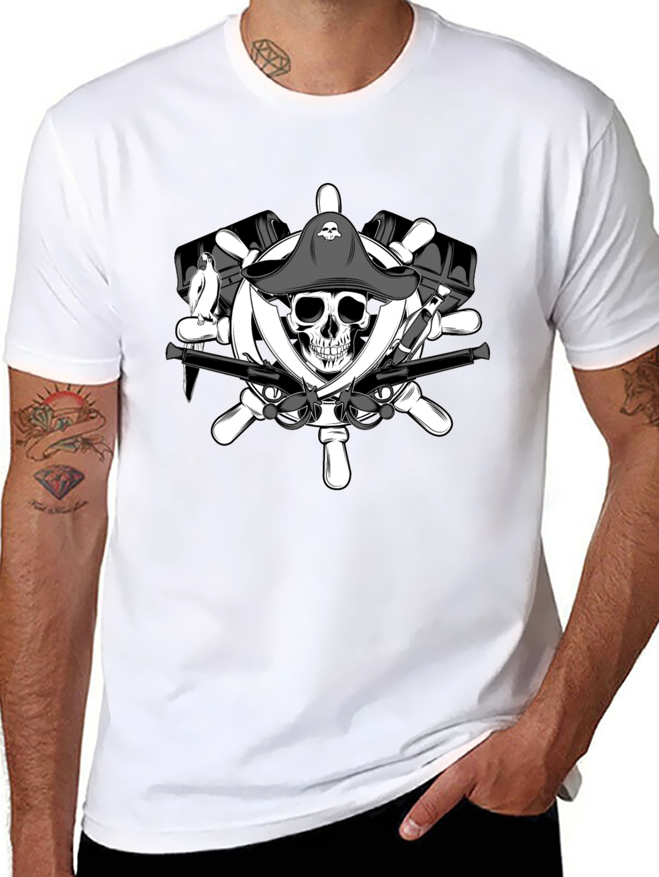 Pirate Skull & Crossbones Graphic T-Shirt