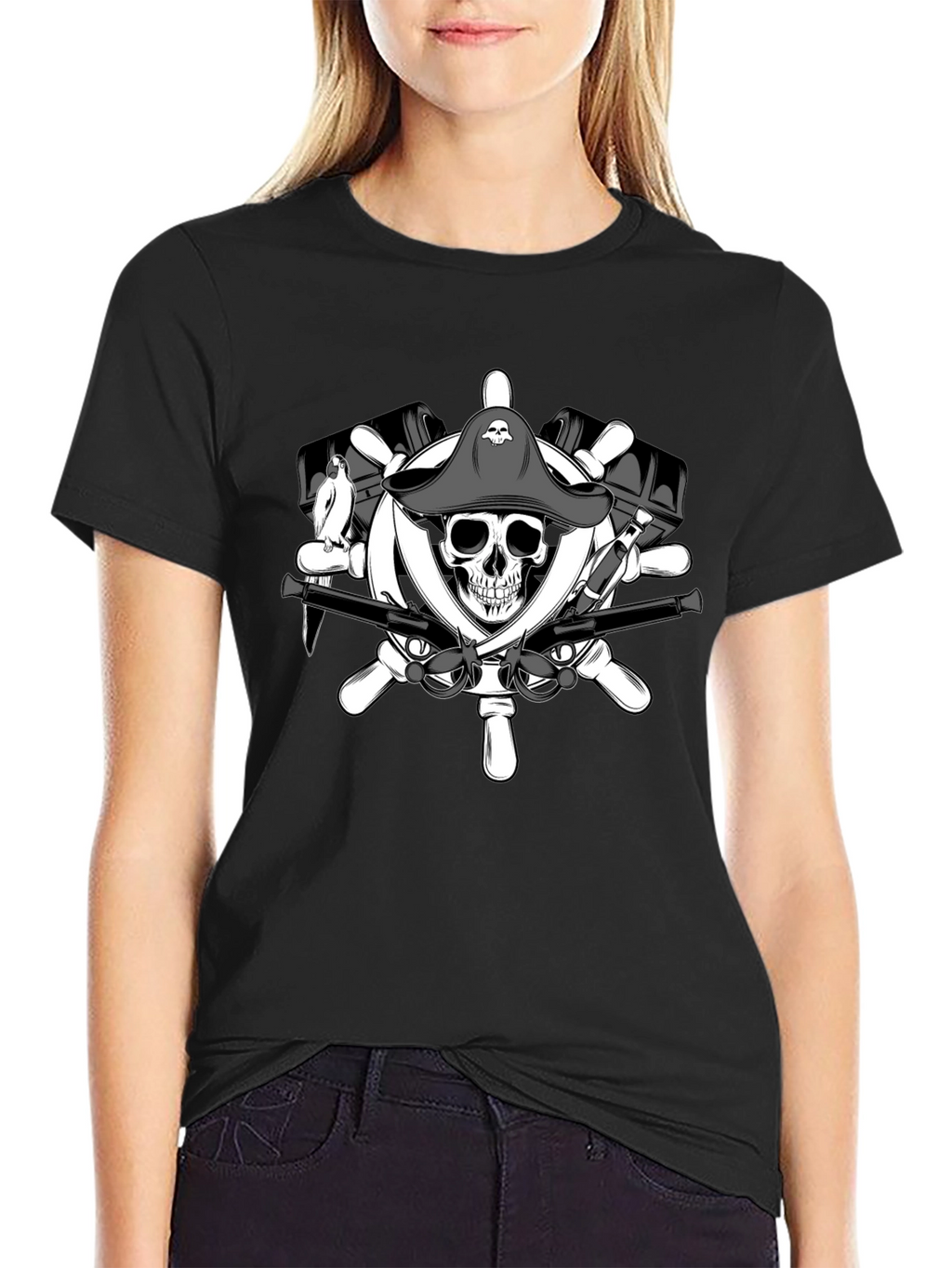 Pirate Skull & Crossbones Graphic T-Shirt