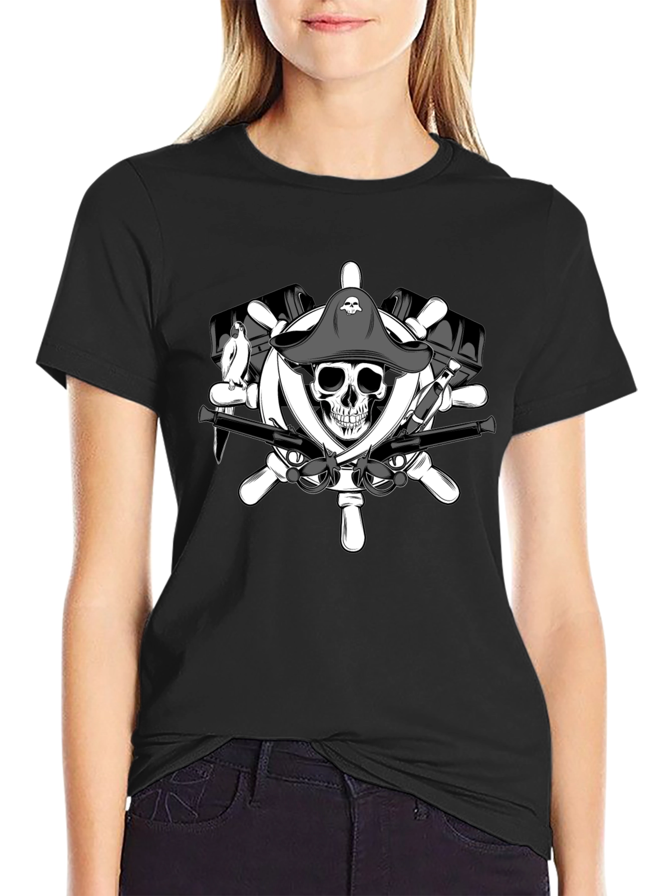 Pirate Skull & Crossbones Graphic T-Shirt