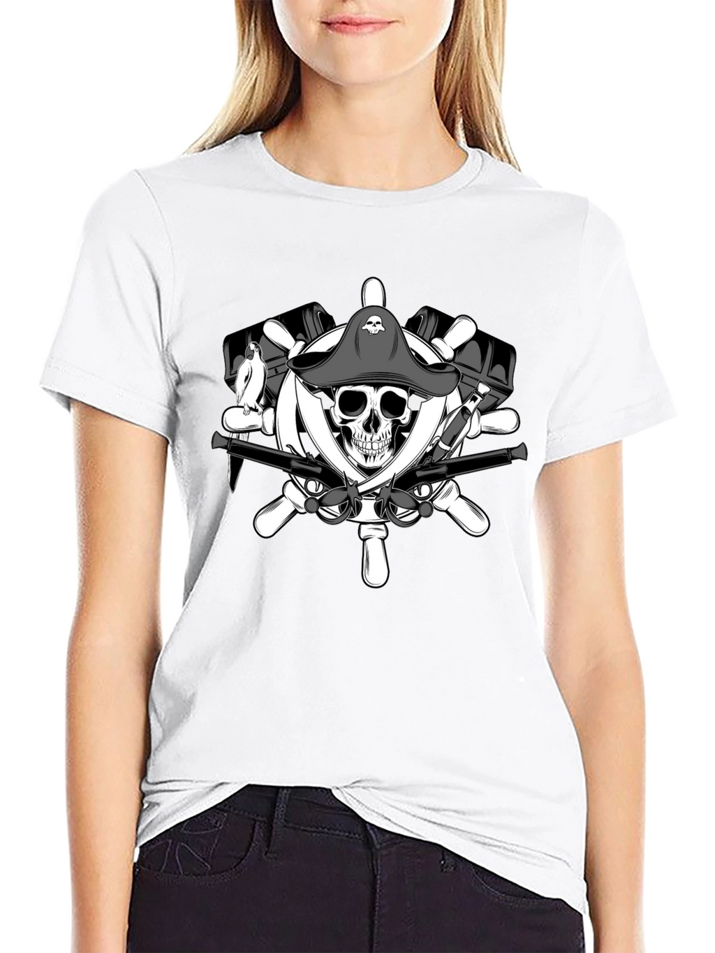 Pirate Skull & Crossbones Graphic T-Shirt