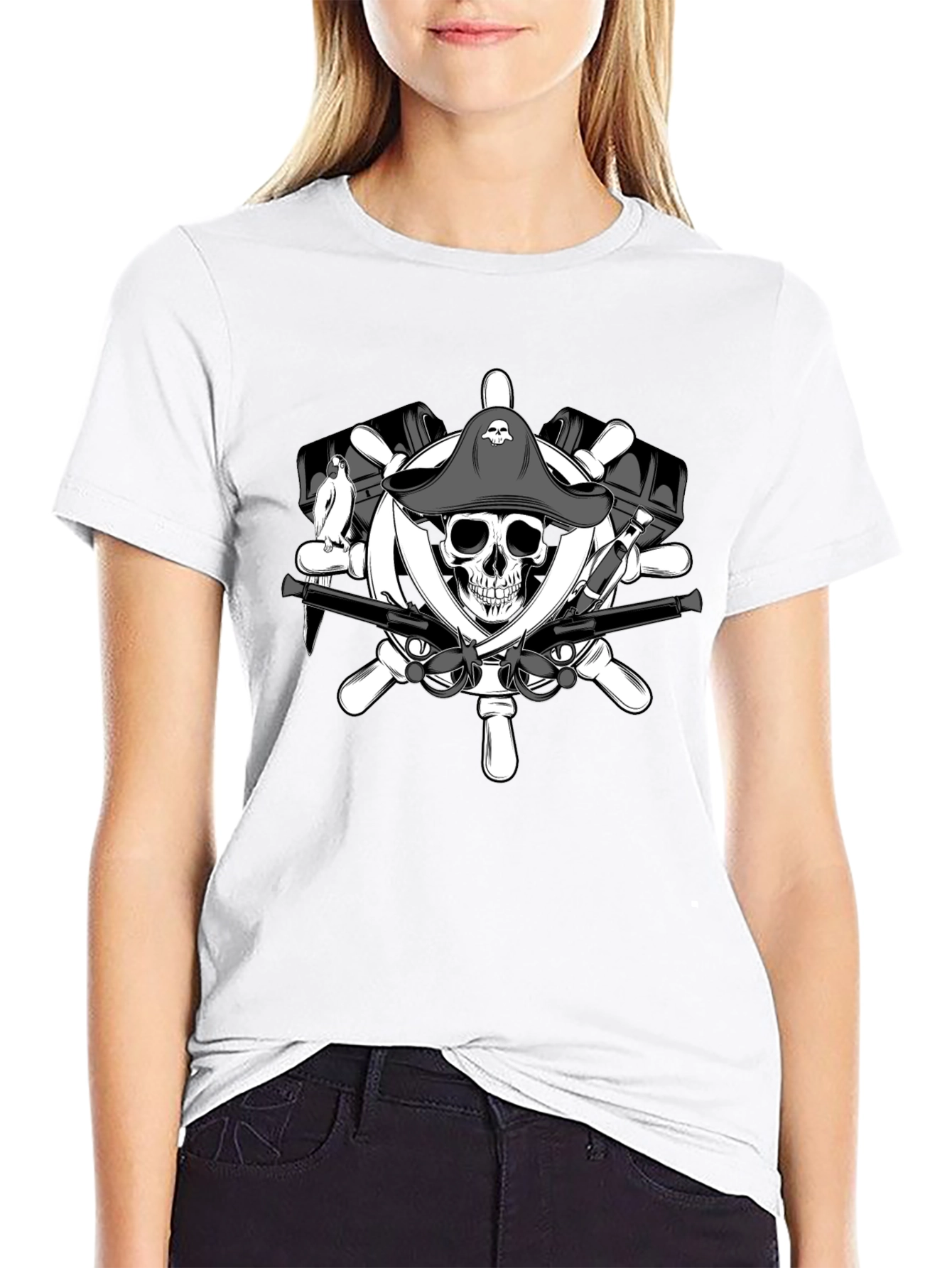 Pirate Skull & Crossbones Graphic T-Shirt