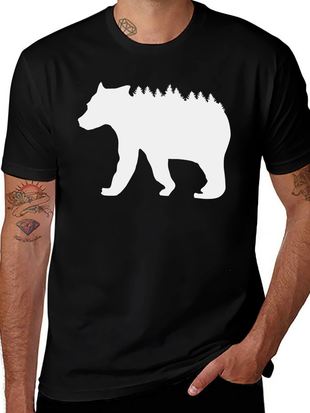 Nature Bear T-Shirt - Black