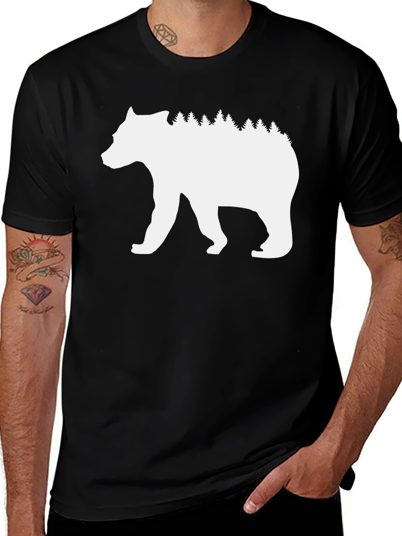 Nature Bear T-Shirt - Black