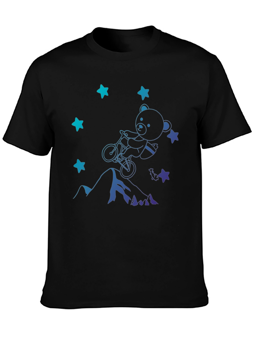 Bear on Bike T-Shirt - Mountain Adventure Tee