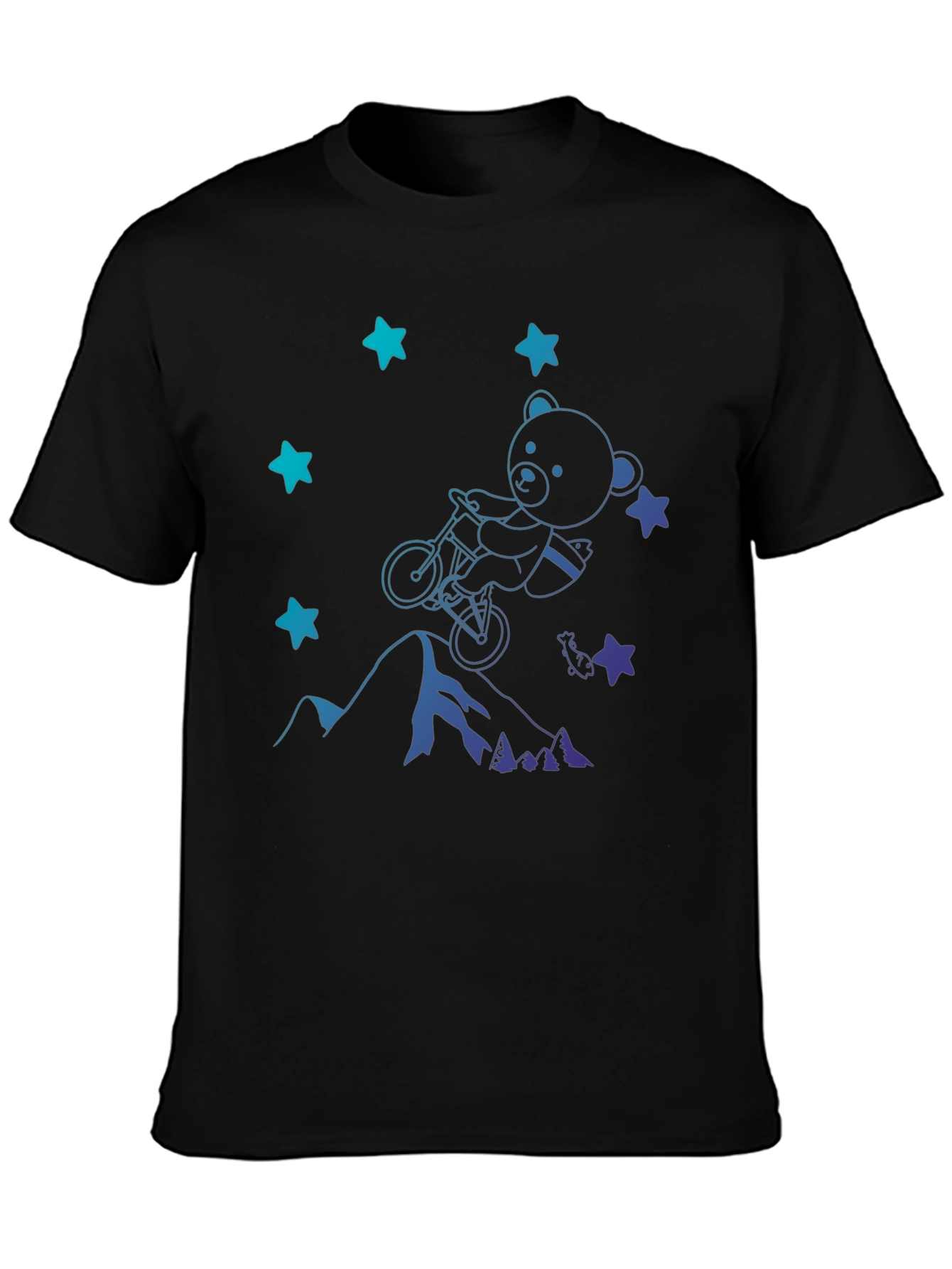Bear on Bike T-Shirt - Mountain Adventure Tee