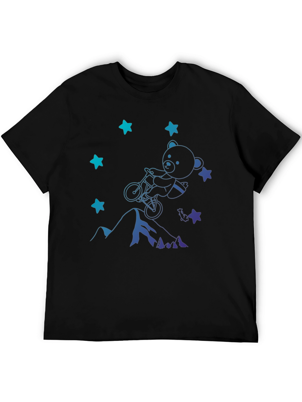Bear on Bike T-Shirt - Mountain Adventure Tee