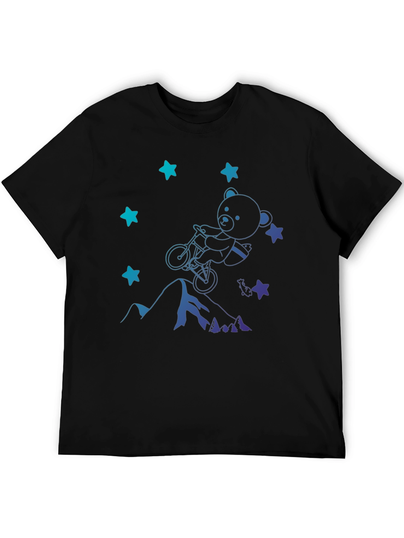 Bear on Bike T-Shirt - Mountain Adventure Tee