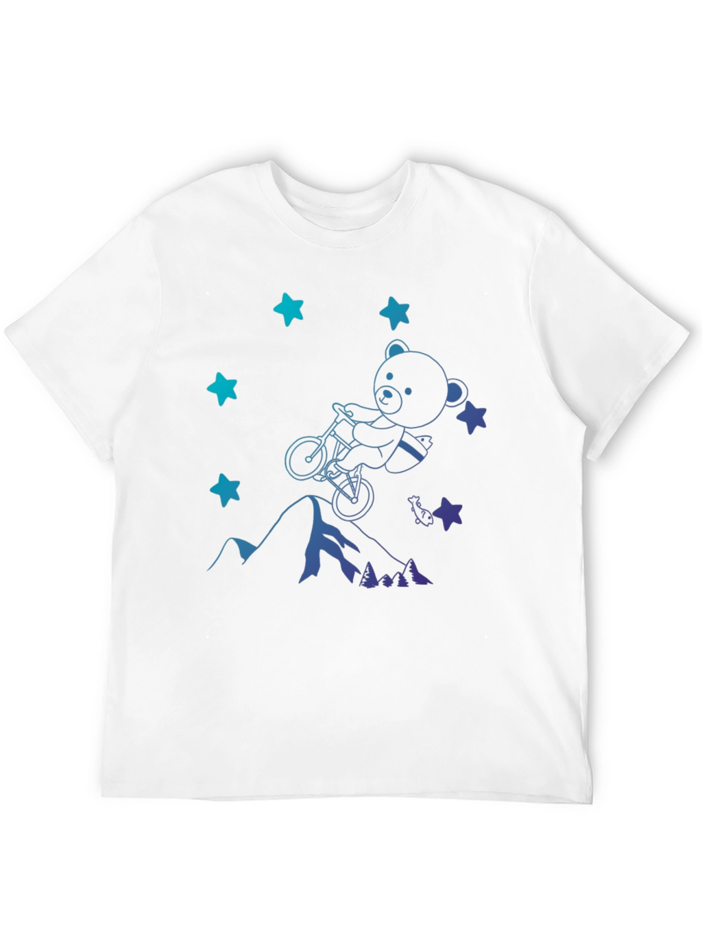 Bear on Bike T-Shirt - Mountain Adventure Tee