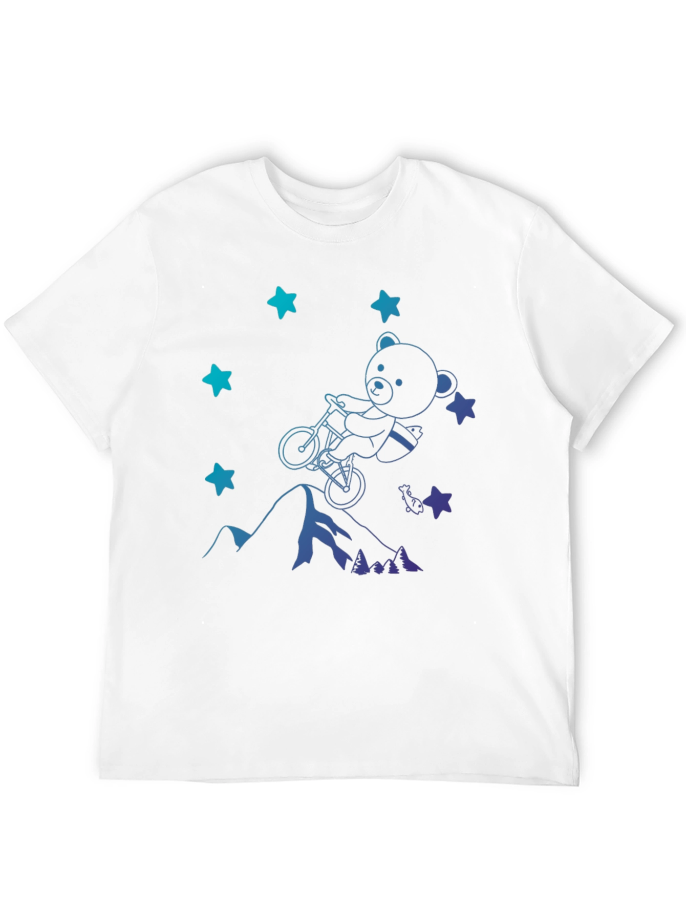 Bear on Bike T-Shirt - Mountain Adventure Tee