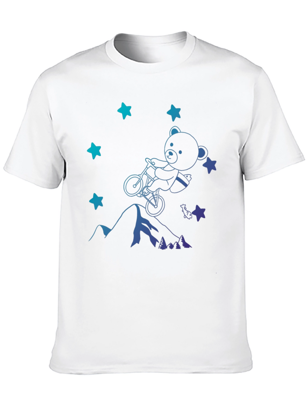 Bear on Bike T-Shirt - Mountain Adventure Tee